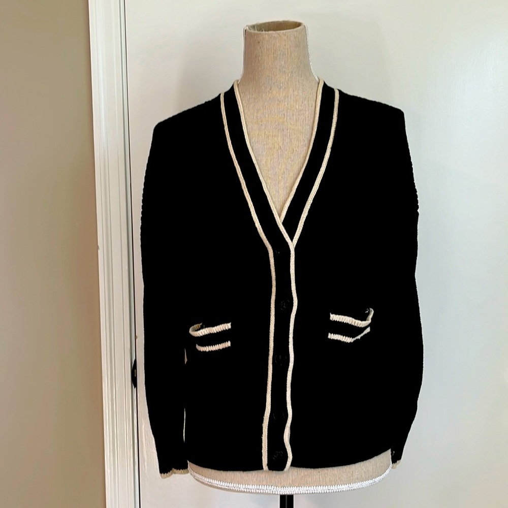 J.Crew Black Cotton Cardigan XS